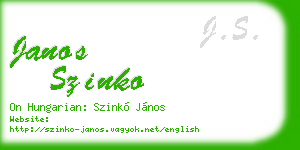 janos szinko business card